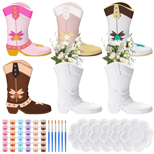 Affrolling 6 Set Western Cowboy Boot Vase Ceramics to Paint by Affrolling - Used condition - US$20.52