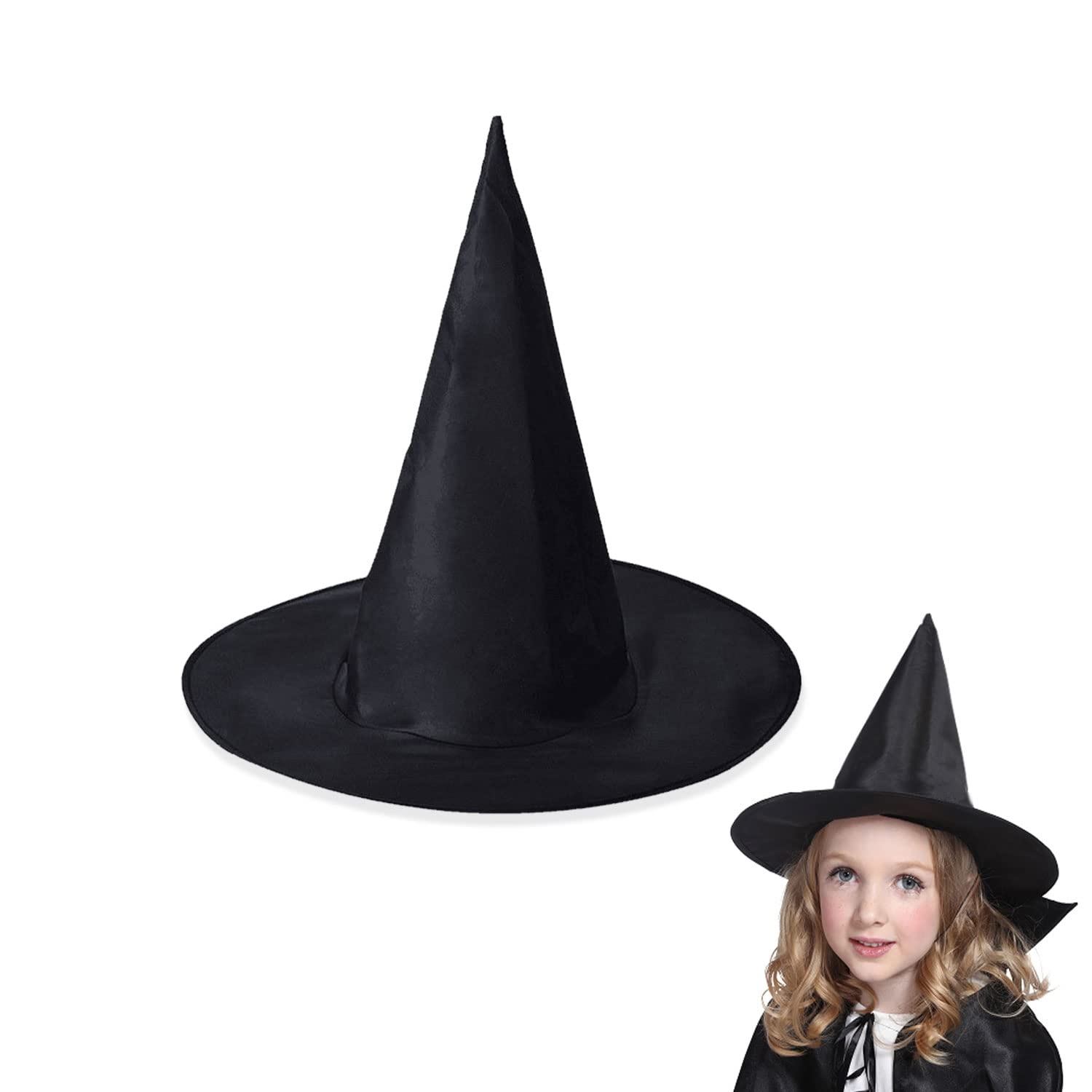 TSHAOUN Chapeau de sorcière noir pliable Halloween fête costumée