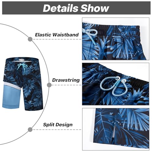 Image of APTRO 2 in 1 Men's Swim Trunks 9 inch with Zipper Pockets Bathing Suit