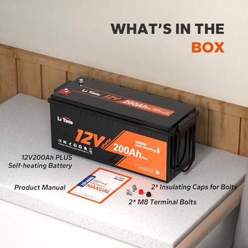 Image of Litime 12V 200Ah Plus Self-Heating LiFePO4 Battery for RV Solar Marine
