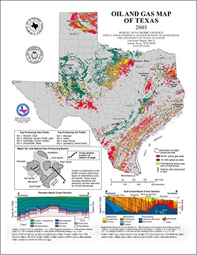 Historic Pictoric Map : Oil and Gas Map of Texas, ...