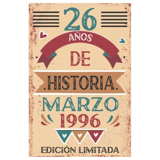 26 Años De Historia Marzo 1996: 26 años. Libro de visitas, cuaderno, 110 páginas de felicitaciones, idea de regalo, regalo Para la esposa, novia, mujer, La madre
