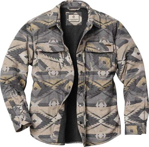 Image of Legendary Whitetails Mens Thermal Lined Shirt Jacket Plaid Flannel Polyfill Insulated Shacket