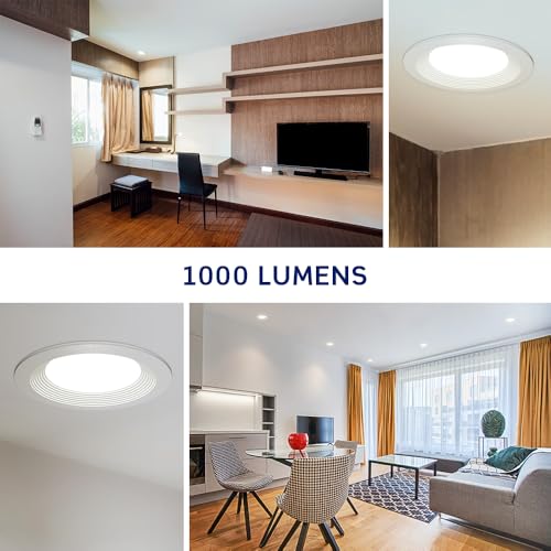 Leviton in. 2 Hour Fire-Rated Round Baffle Slim LED Canless Downlight, 1000 Lumens, 5 CCT Color Selectable 2700K-5000K, Dimmable, IC Rated, 4 by Leviton - Used condition - Image 3