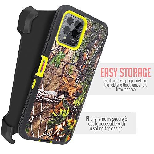 Jackpot wireless for T-Mobile Revvl 6 Pro 5G Case, Holster Phone Case with Built-in Screen Protector Swivel Belt Clip Heavy Duty Full Body Protection Shockproof Kickstand Cover (Camouflaged Green)