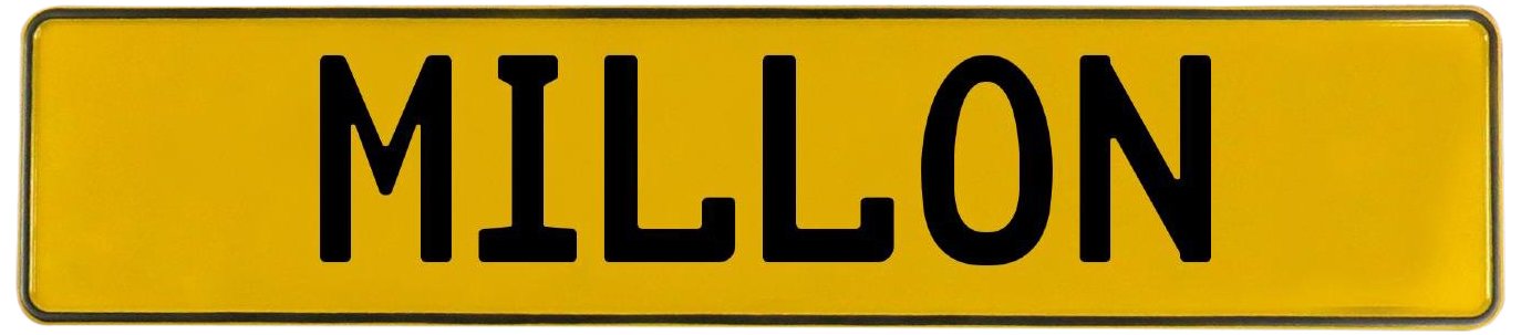 Vintage Parts 724781 Man Cave Wall Art (Millon Yellow Stamped Aluminum Street Sign)