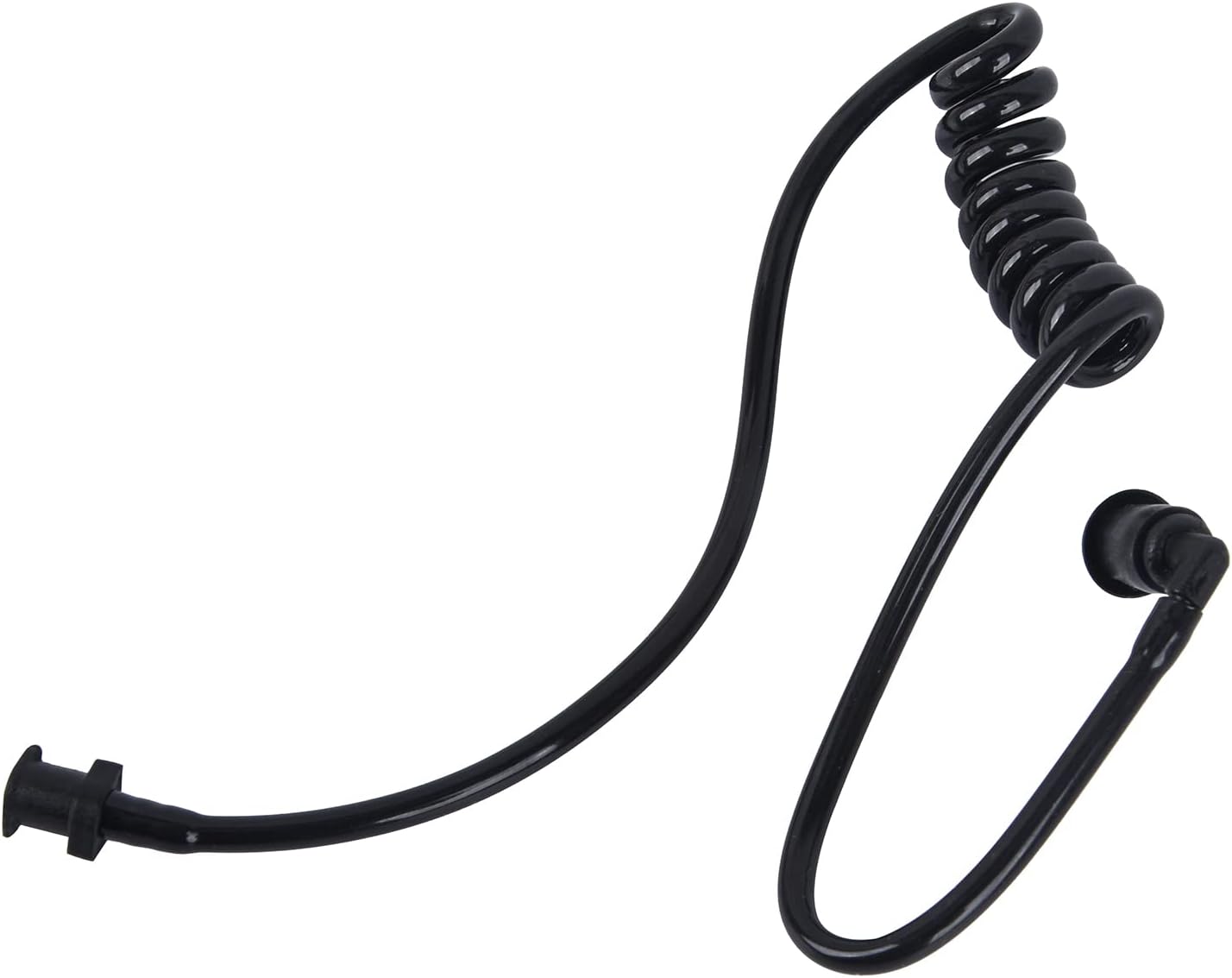 3.5 mm Listen Only Acoustic Coil Black Tube Earpiece Police Law Enforcement Ear Piece Receiver Headset Compatible with Baofeng Motorola Shoulder Mic APX 6000 uv-5r APX 4000 APX 8000(10Pack)