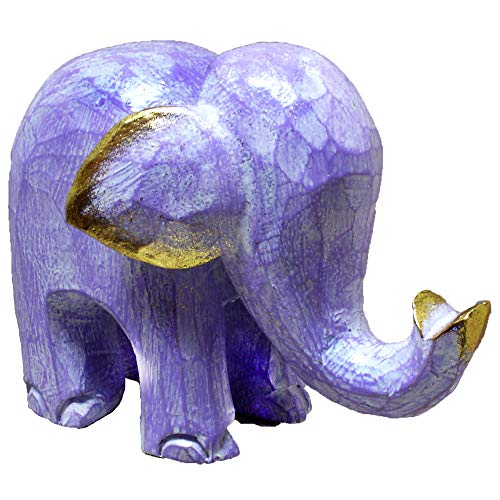 Estatua de Elefante de Madera Tallada a Mano Multicolor 6 in miniatura 2