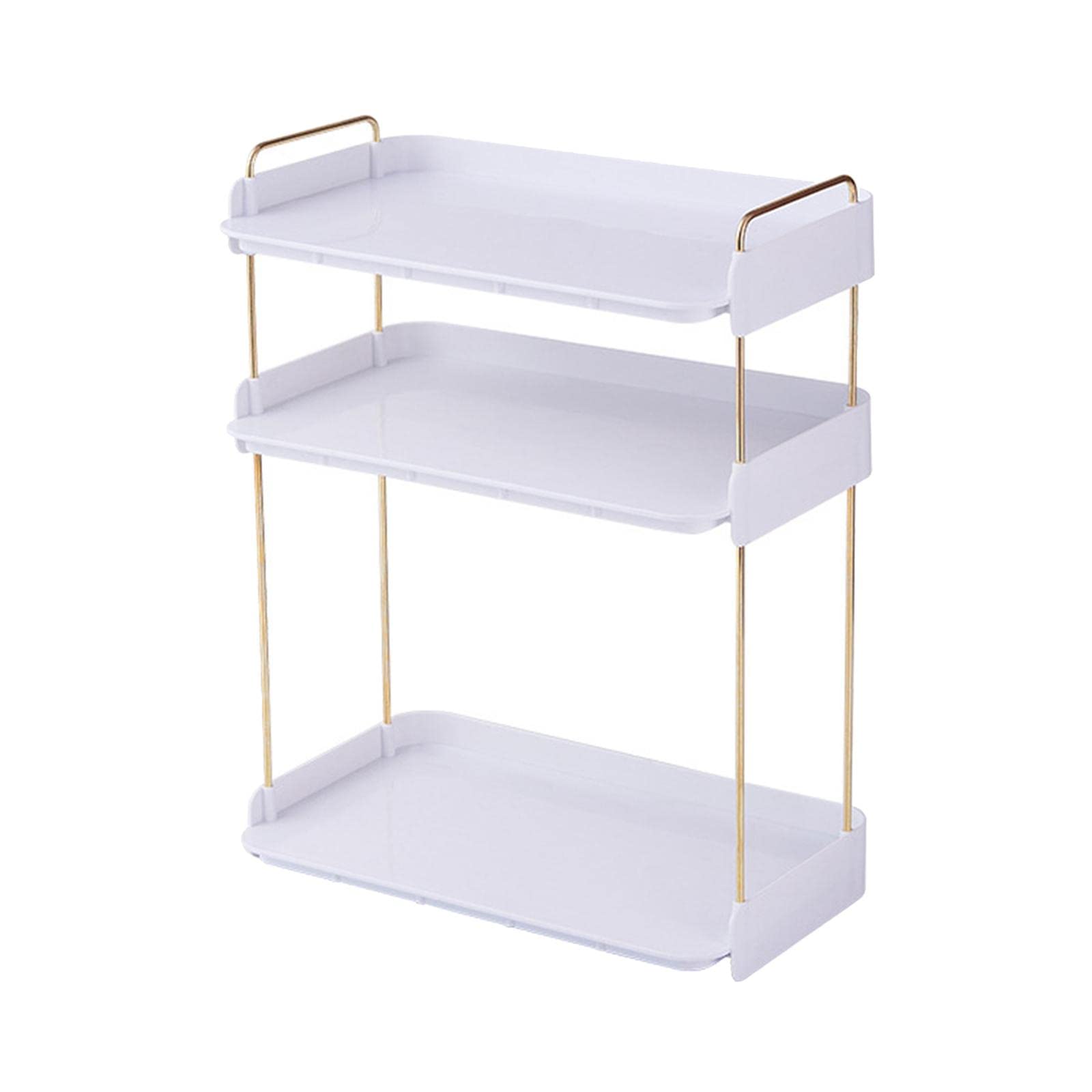 ATORSE Countertop Storage Shelf Solid Durable Stackable for Outdoor Dining Kitchen 3 Layers White-picture-22