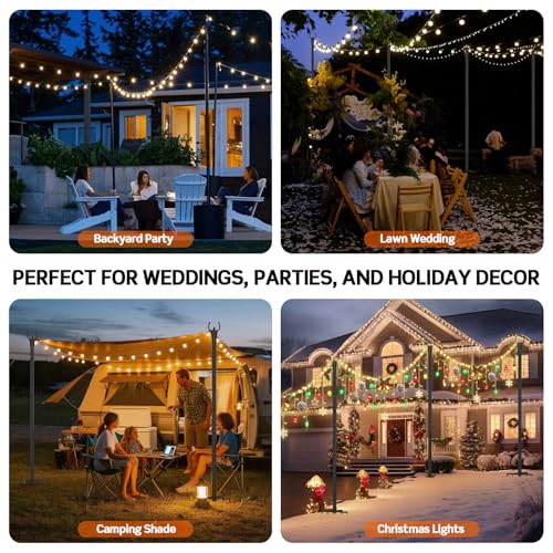 10' WeValor String Light Poles w/ 5-Prong Base: 6-Pack $22.29 4-Pack - image 7