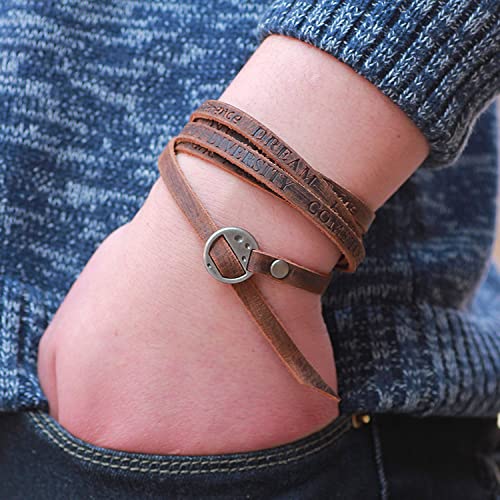 Pulsera envuelta de cuero genuino Rantanto unisex miniatura 4