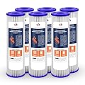Aquaboon 20 Micron 10" x 2.5" Pleated Sediment Water Filter Cartridge | Universal Replacement for Any 10 inch RO Unit | Compatible with R50, 801-50, WFPFC3002, WB-50W, SPC-25-1050, WHKF-WHPL, 6-Pack