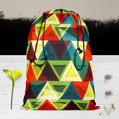 Image of ArtzFolio Grunge Triangle D3 | Reusable Sack Bag | Bag for Gym, Storage, Vegetable & Travel