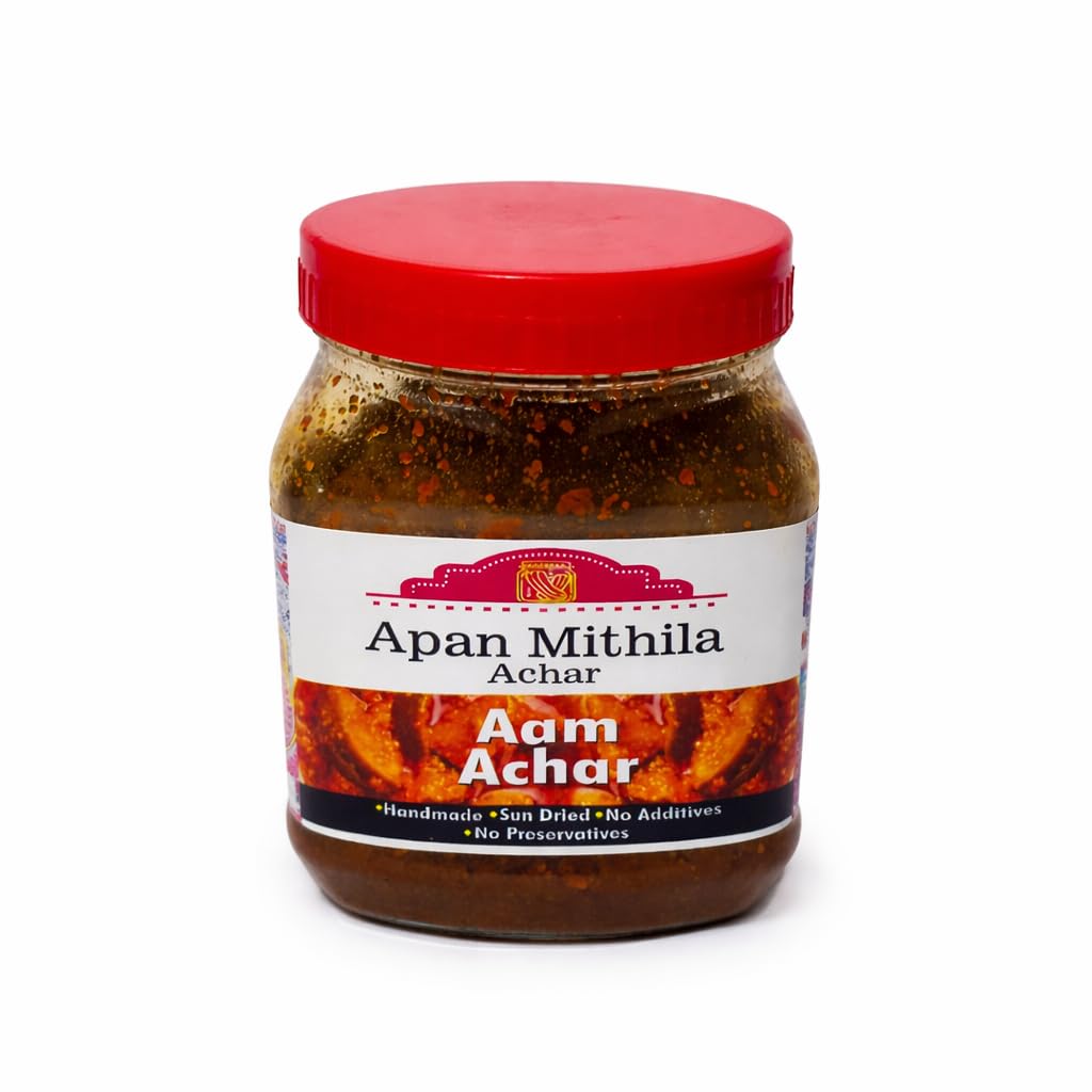APAN MITHILA ACHAR Mango Achar 500gm | Authentic Mithila Style Handmade Mango Pickle | Sun Dried Traditional Indian Achaar | No Preservatives Homemade Spicy Aam Achar | Pack of 1-image-12