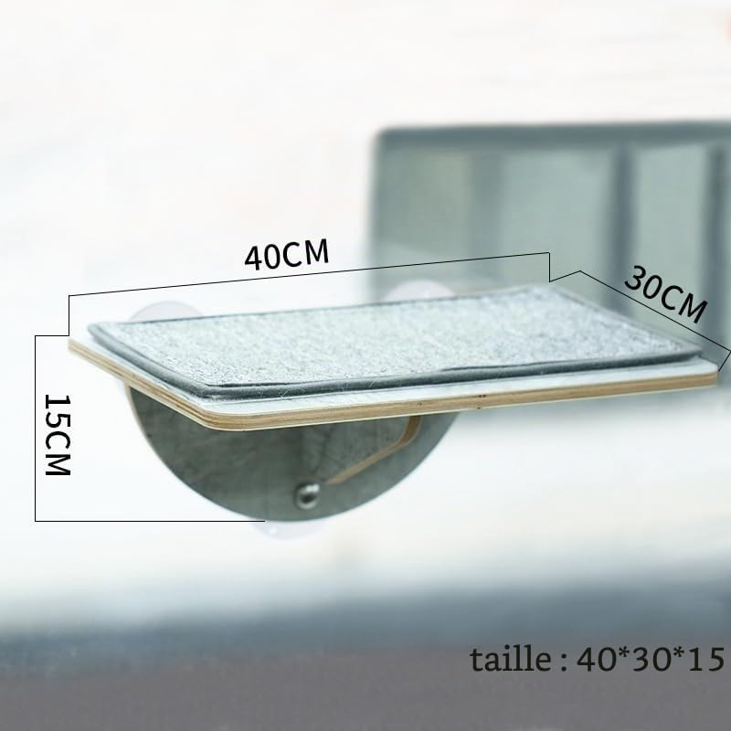 Hamac pour Chat Étagères Murales, Perchoir de Fenêtre Pliable pour Chats D'intérieur, Ensemble D'escalade Fixé au Mur, Ventouse Grande (Plateforme de Saut 40x15x30cm)