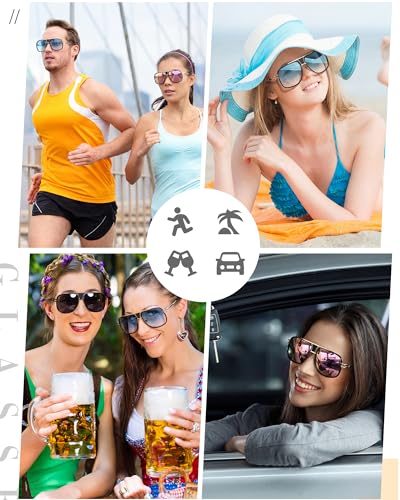 Image of Frienda 3 Pairs Retro Sunglasses for Men Oversized Men Shades Glasses Fashion Alloy Metal Gold Frame Polarized Sun Glasses