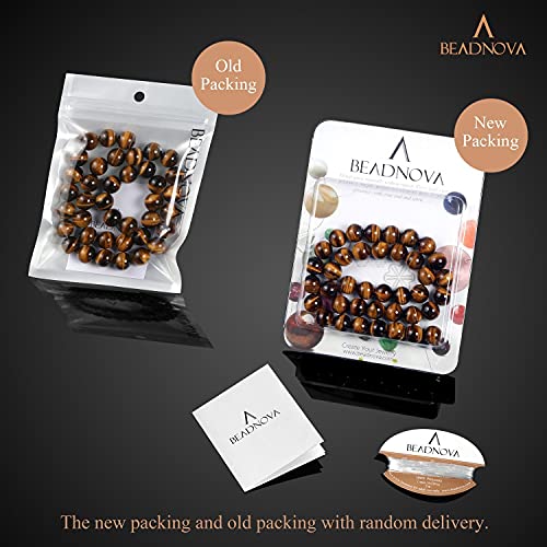 Beadnova 10Mm Yellow Tigers Eye Beads Round Loose Gemstone For Jewelry Making (36-38Pcs) #TOP6