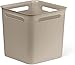 Produktbild Rotho Brisen quadratische Aufbewahrungsbox 18l mit 4 Griffen, Kunststoff (PP) BPA-frei, cappuccino, 18l (29,1 x 29,1 x 28,1 cm)