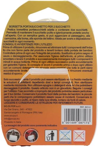 Poupy Borsetta Porta Succhietti 2 Posti Di Per Bambini, Pratica, Riutilizzabile, Sicura, Versatile E Garantisce La Massima Pulizia. - 5