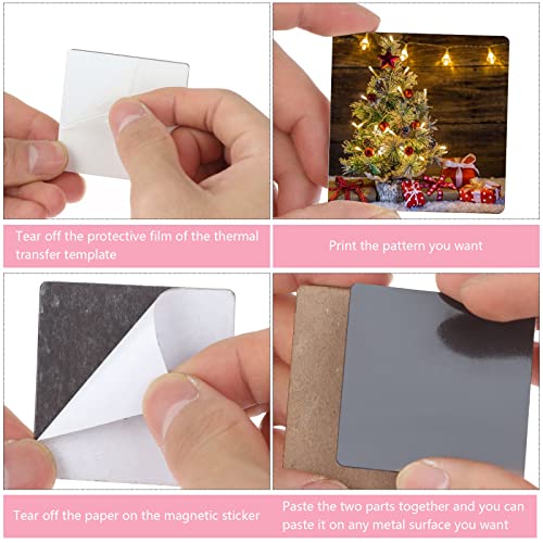 20 Pieces Sublimation Blank Refrigerator Magnets Diy Heat Transfer Fridge Magnets Square Round Mdf Heat Transfer Blank Board Halloween Christmas Diy Sublimation Kitchen Whiteboard Decorative Magnets #TOP3