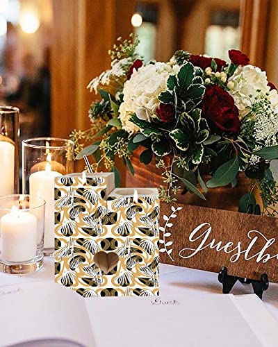 White Bamboo Candle Holder Gifts For Women, Double-Sided Printing Candle Decoration, Brown Black Modern Geometric Abstract Art Wooden Candle Holders With 2 Tea Light Candle For Birthday #TOP4