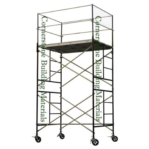 CBM Scaffold 2-Section Standing 11' High Scaffolding Rolling Tower System with Guard Rail
