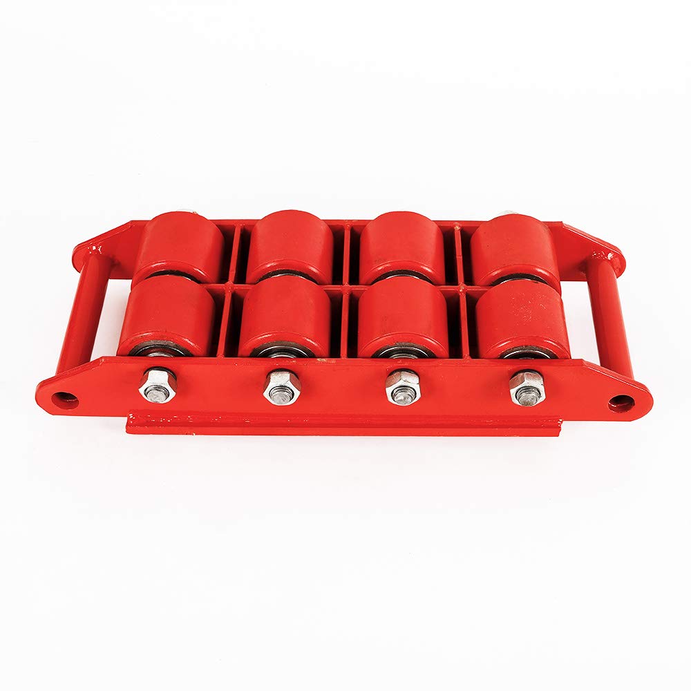 Rot Schwerlastrolle Rot Industrie Maschinen Mover 12 Ton Transportrollen Industrieroller Panzerrollen Roller 360 ° Drehung 12T/26.400 lbs Maschinentransporter