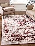 Unique Loom Sofia Collection Area Rug - Salle Garnier (5' 3' x 8' Rectangle, Burgundy/ Ivory)