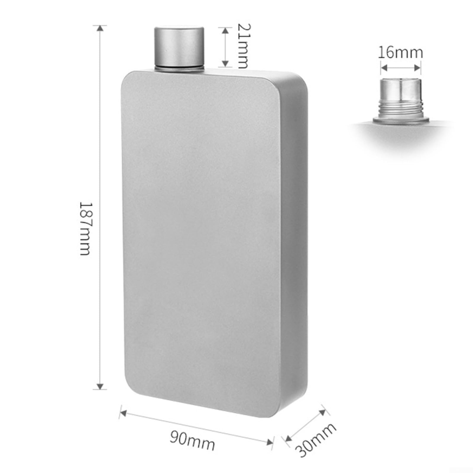 Flachmann aus reinem Titan, 400 ml, ultraleicht, auslaufsicher, quadratisch, für Whiskey, Reisen, Camping, Wandern