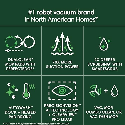 Robot Vacuum and Mop Combo with Self-Empty Base