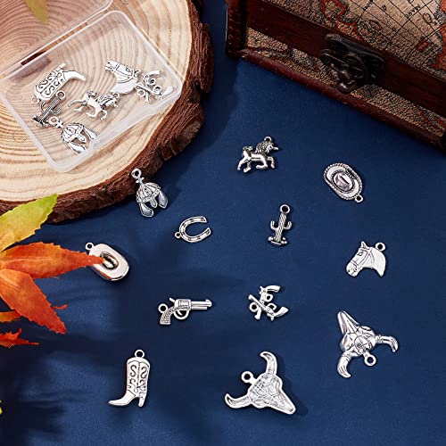 Ph Pandahall 10 Styles Western Cowboy Charms, Antique Silver Alloy Pendants Horse Cowboy Boot Gun Hat Charms For Father's Day Diy Necklace Bracelet Jewelry Making 20Pcs #TOP7