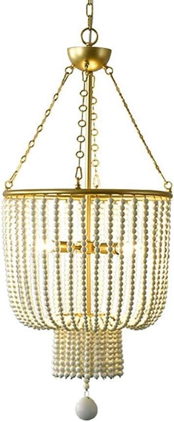 Lustre à perles de ferme luminaire de salle à manger chaleureux 4 lampes