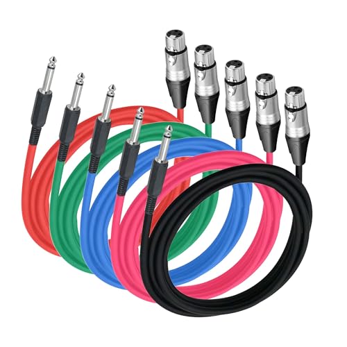 Image of MX 3-Pin XLR Male to Female Microphone Cable - 5m Audio Mic Cord for Guitar, Speakers, Studio & Live Sound Multicolor Wire