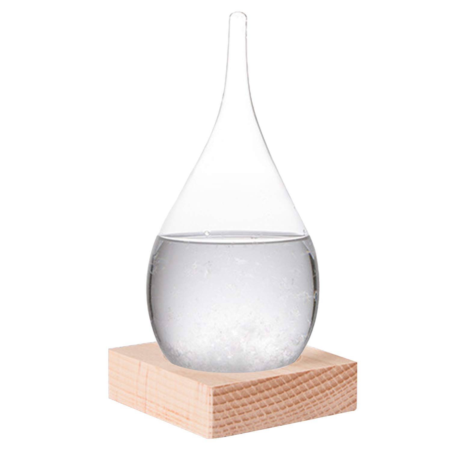 Migaven Storm Glass, Water Drop Weather Stations Nordic Style Crystal Weather Forecast Bottle with Wooden Base for Home Office School Desktop Decorations