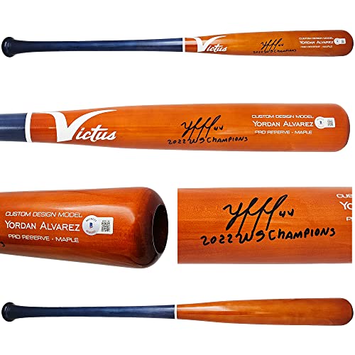 Yordan Alvarez Autographed Orange & Blue Victus Player Model Bat Astros