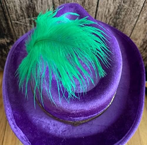 Amscan Mardi Gras Feather Pimp Fedora - 6' x 14', Multicolor - 1 Pc