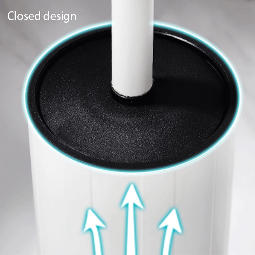 Cepillo de Inodoro de Silicona con Soporte, Cepillo de Inodoro de Mango Largo para baño, ergonómico, Elegante y Duradero (Color: Paquete de 2, Negro).