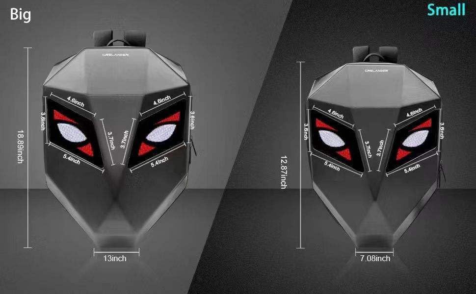 Image of Waterproof Led App Backpack with Led Digital Display LED Backpack Eyes With Screen for Motorcycle, 25L | Carry Laptop