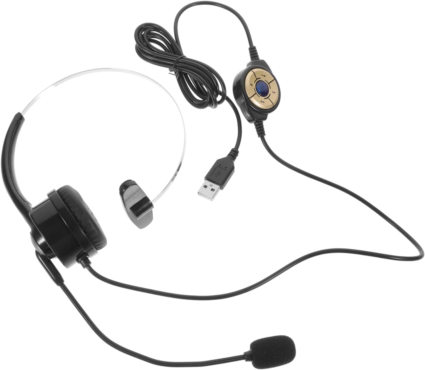 DOITOOL 3pcs Single Ear Headset with Microphone Lightweight Computer Headphone for and Gaming Comfortable Fit Stable Connection for Mobile Use