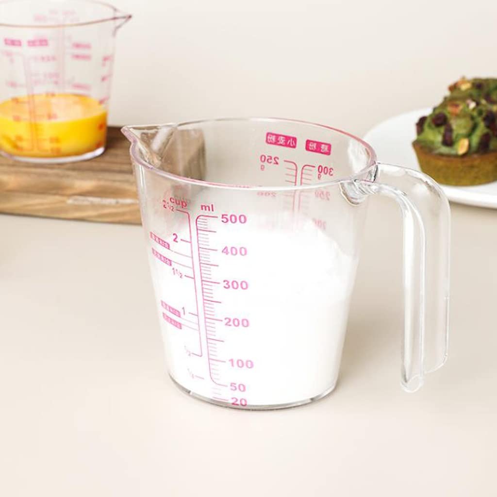 Herramientas para Hornear Tazas medidoras con Escala Tazas medidoras de plástico Ml Tazas medidoras de Pesca para Cocina Durable (Transparente)
