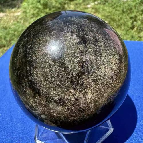 Esfera de obsidiana dorada natural de 45 mm ideal para decorar el escritorio de oficina 6