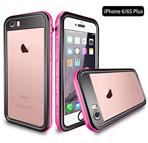 iPhone 6S Plus/6 Plus Waterproof Case, Dooge IP68 Certified Snowproof/Shockproof/Dirtproof Fully Sealed Underwater Fullbody Heavy Duty Protective Case w/Built-in Screen Protector for iPhone 6S/6 Plus