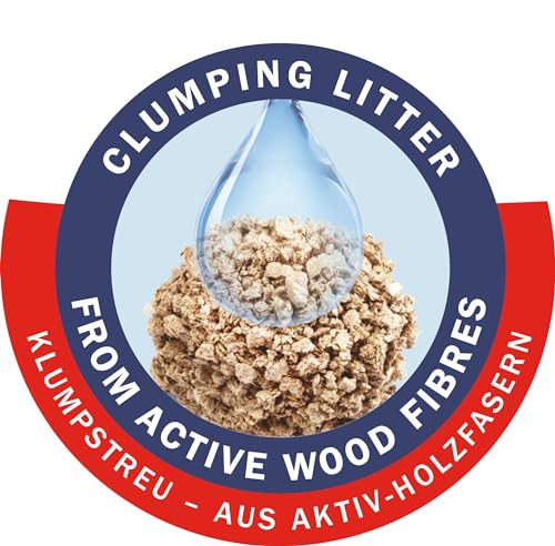 Cat's Best Sensitive, 100 % pflanzliche Katzenstreu, fest klumpend und antibakteriell aus veredelten Aktiv-Holzfasern – speziell für empfindliche Katzen, 2,9 kg/8 l