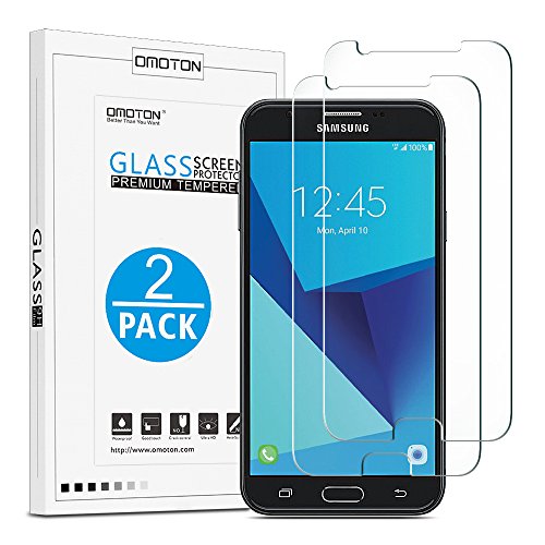 OMOTON Tempered Glass Screen Protector for Samsung Galaxy J7 2017/J7 V/J7 Sky Pro/J7 Perx [5.5 Inch](2017 Released), [2 Pack]