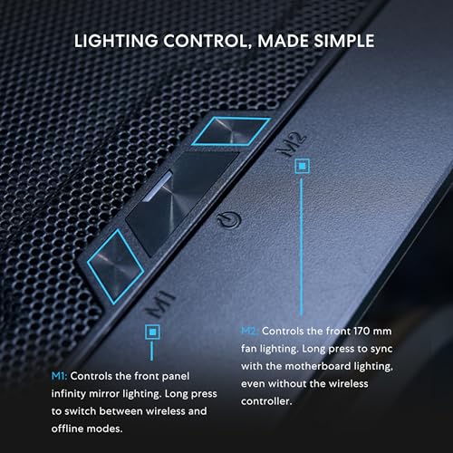 Image of Lian Li LANCOOL 217 INF Infinity Mirror Computer Case, Mid-Tower ATX PC Case w / 3 Pre-Installed Fans, 2x170mm ARGB Fans, 1x140mm, Front Mirror Glass Panel, Optimized Airflow - Black (LANCOOL 217INFX)