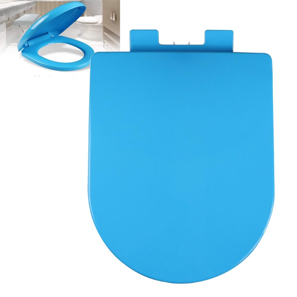 Toilettensitz aus PP-Kunststoff in Farbe, langsam schließend, leise/sanft schließende Toilettensitze, länglicher Toilettensitz, doppelt dickes Design, leicht zu entfernen, leicht zu reinigen (Color :