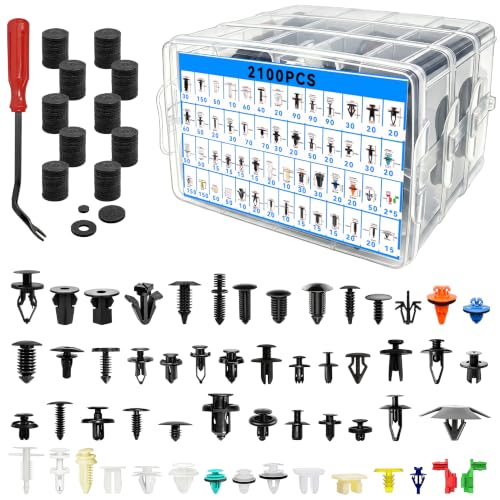 Image of 2401 PCS Car Retainer Clips, 54Sizes Car Panel Trim Clips Kits, Nylon Auto Push Pin Rivets Set for Ford GM Toyota Honda Chrysler BMW Benz Nissan Subaru Mazda Chevy GMC