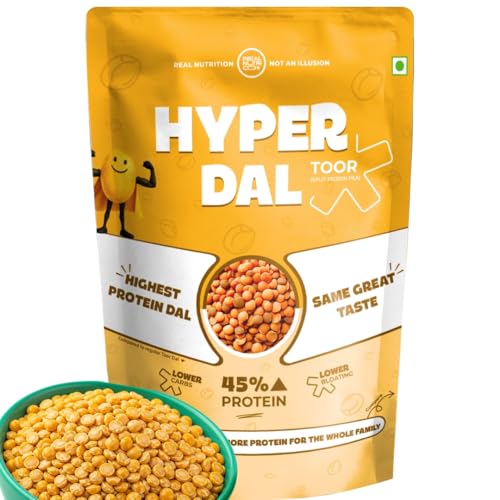 RealNutriCo Hyper Dal Toor | Highest Protein Toor Dal (32gm) | Lower Carbs & Less Bloating | Premium Taste Arhar Dal | Unpolished, Chemical Free & Non-GMO | 1.4kg