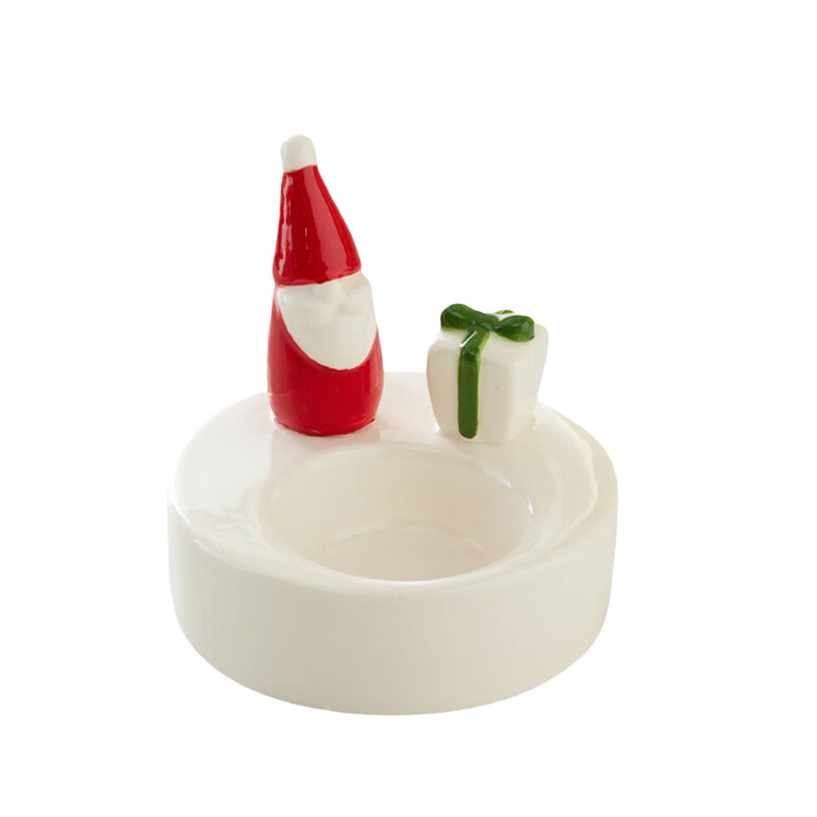 Ceramic Christmas Holders, Tabletop Decoration with Holders Candlestick Ornament for Christmas Home Decors Decorative Stands