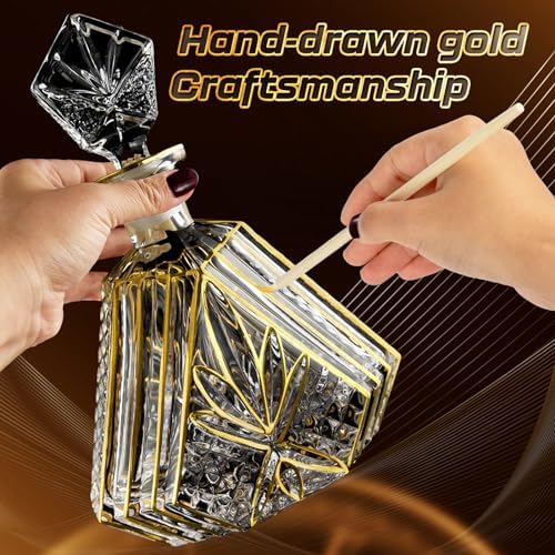 Hand-painted Old fashioned Gold Decanter Set 10 Product Image